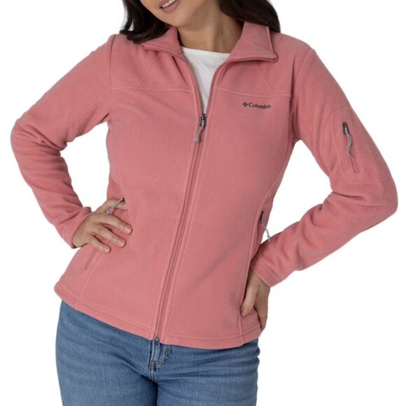 Columbia Women’s Fast Trek II Softshell Fleece Jacket – Size Large, Pink, New - Picture 1 of 15